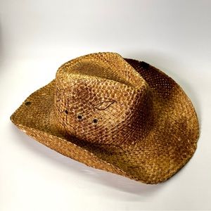 Peter Grimm Burnt Design Straw Cowboy Hat